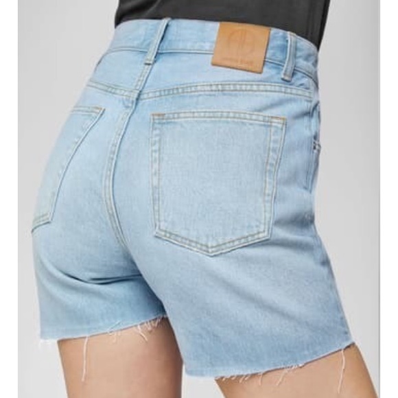 Anine Bing Raw Hem Cutoff Denim Shorts High Rise - Picture 4 of 8